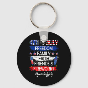 4th Of July Freedom Family Friends Fireworks Proud Keychain