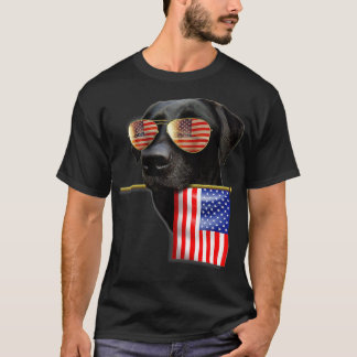 4th of July Fun American Flag Labrador Dog Lover T-Shirt