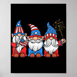 4th Of July Fun Patriotic Gnomes USA Pride America Poster