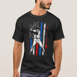 4th Of July Funny Baseball American Flag Batter Hi T-Shirt