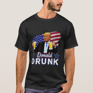 4th Of July Funny Drinking Presidents - Donald Dru T-Shirt