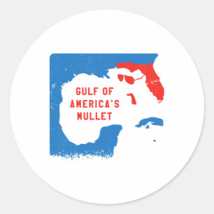 4th Of July Funny Gulf Of America's Mullet Classic Round Sticker