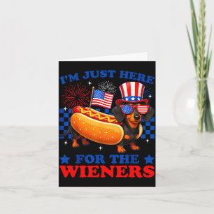 4th of july funny here for the wieners dachshund card