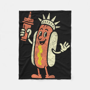 4th Of July Funny Hot Dog Boys Girls Fourth Of Jul Fleece Blanket