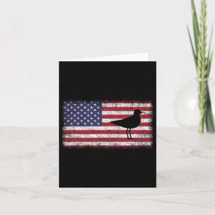 4th Of July Funny Patriotic Snowy Plover Bird Love Card