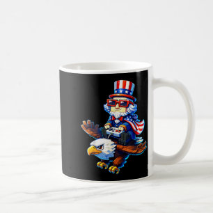 4th of July Gamer Patriotic Uncle Sam Retro Pixel Coffee Mug