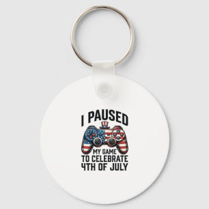 4th of July Gamer Patriotic Video Game Shirt_1 Keychain