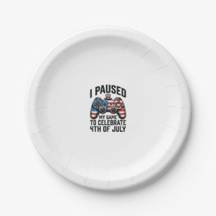 4th of July Gamer Patriotic Video Game Shirt_1 Paper Plate