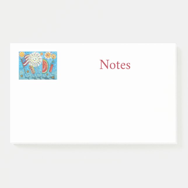 4TH OF JULY GANG, PARADE & FIREWORKS HOLIDAY POST-IT NOTES (Front)