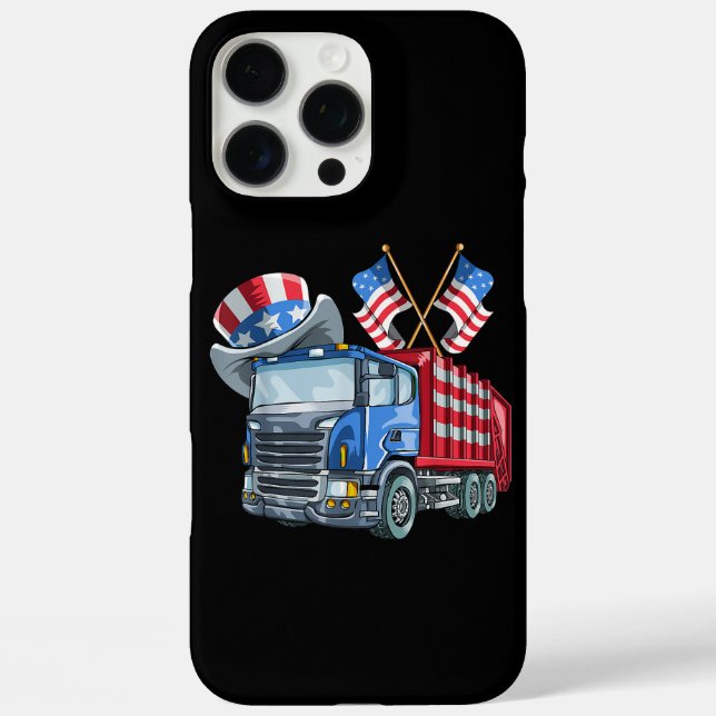 4th of July Garbage Truck Funny Shirt Men Women Case-Mate iPhone Case (Back)