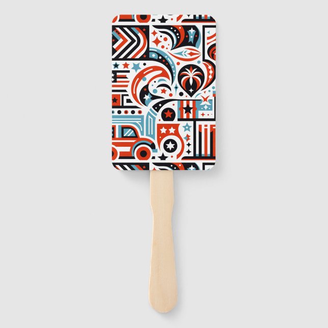 4th of July Generative Pattern Hand Fan (Back)