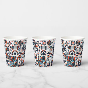 4th of July Generative Pattern Paper Cups