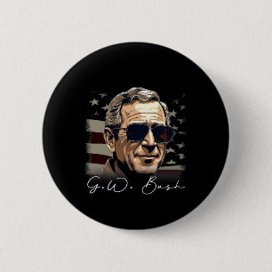 4th Of July George W. Bush President Portrait Patr 2 Inch Round Button