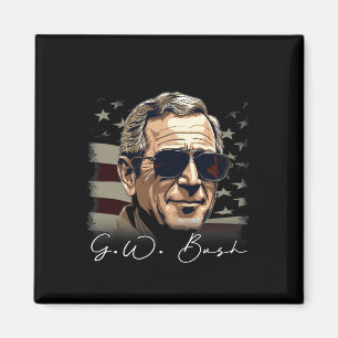 4th Of July George W. Bush President Portrait Patr Magnet