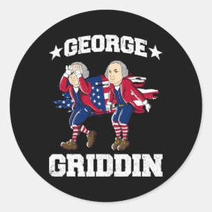 4th Of July George Washington Griddy George Griddi Classic Round Sticker
