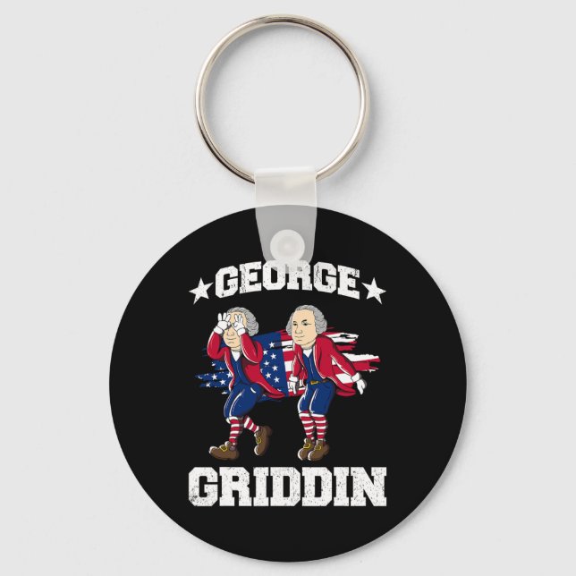 4th Of July George Washington Griddy George Griddi Keychain (Front)