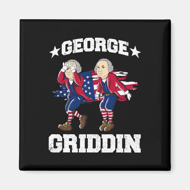 4th Of July George Washington Griddy George Griddi Magnet (Front)