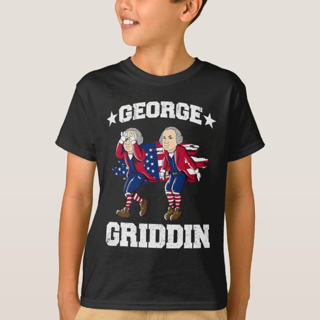 4th Of July George Washington Griddy George Griddi T-Shirt (Front)