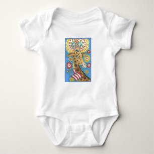 4TH OF JULY GIRAFFE, BABY JERSEY BODYSUIT White