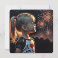 4th Of July Girl Watching Fireworks Party 