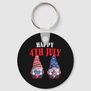 4th Of July Gnomes America Independence Day Patrio Keychain