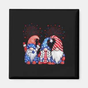 4th Of July Gnomes America Usa Flag Patriotic With Magnet