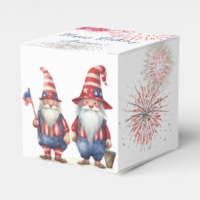 4th of July Gnomes Favor Box (Front Side)