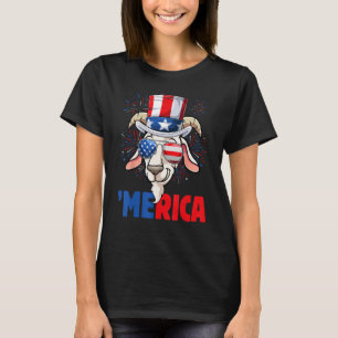 4th of July  Goat Men Women USA Flag Goat T-Shirt