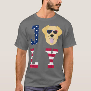 4th of July Golden Retriever American Flag Dog T-Shirt