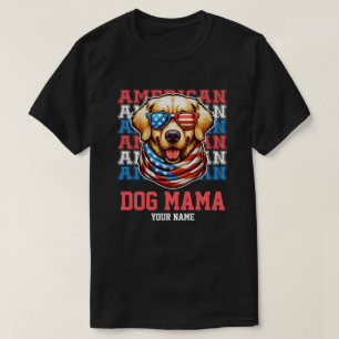 4th of July Golden Retriever Dog Mama Personalized T-Shirt