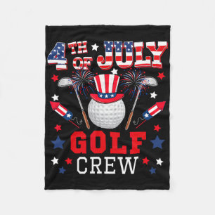 4th Of July Golf Crew Costume Us Flag Fireworks Pl Fleece Blanket