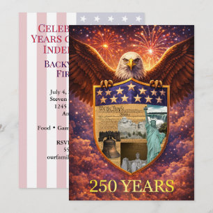 4th of July Great American Eagle Shield 250th Invitation