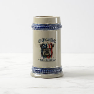 4th Of July Grumpy Patriotic Bulldog Beer Mug