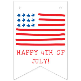 4th of July   Hand Drawn American Flag & Stars