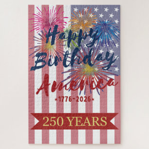 4th of July Happy Birthday America USA 250th Jigsaw Puzzle