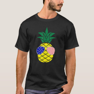 4th Of July Hawaiian Pineapple Usa American Flag S T-Shirt