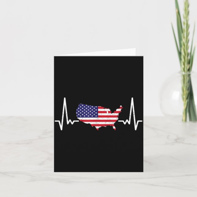 4th Of July Heartbeat Independence Day Funny 4th Card (Front)