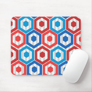 4th of July Hexagons Mouse Pad