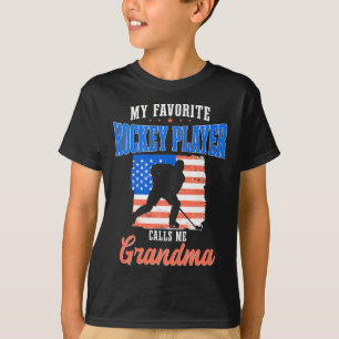4th Of July Hockey Grandma American Flag Grandpare T-Shirt
