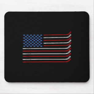 4th Of July Hockey Hockey American Flag USA Patrio Mouse Pad