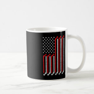 4th of July Hockey Stick USA Flag Patriotic Hockey Coffee Mug