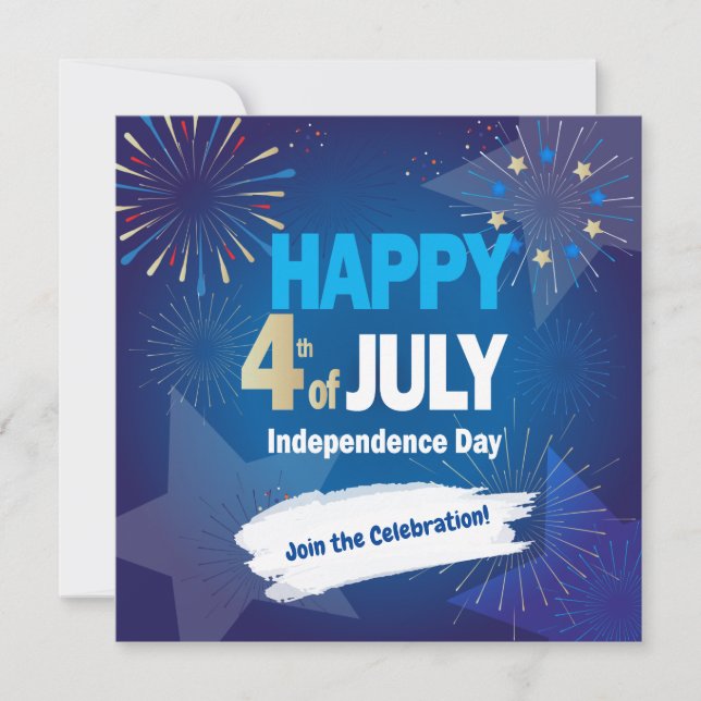4th of July Holiday Independence Day Personalize Invitation (Front)