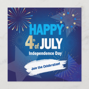 4th of July Holiday Independence Day Personalize Invitation