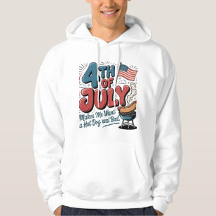 4th of July Hot Dog BBQ Design Hoodie