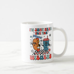 4th Of July Hot Dog I'm Just Here For The Wieners Coffee Mug