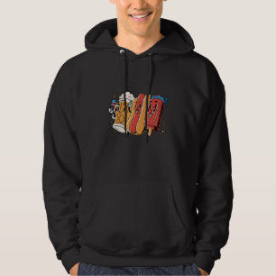 4th Of July  Hotdog American Flag Patriotic Vetera Hoodie