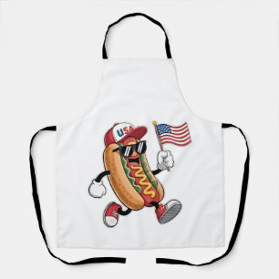 4th of July Hotdog American Independence 1776  Apron