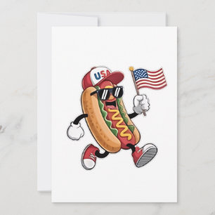 4th of July Hotdog American Independence 1776 Invitation