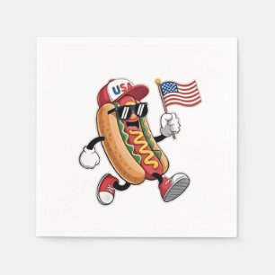 4th of July Hotdog American Independence 1776 Napkin