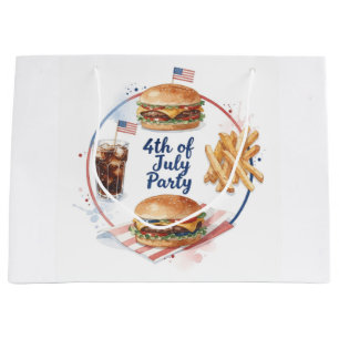 4th of July Hotdog BBQ Party  Large Gift Bag